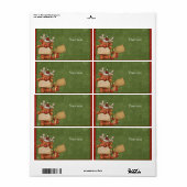 かわいいトナカイデザイン ラベル (フルシート)