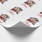 かわいいトナカイパーソナライズされたクリスマス ラッピングペーパー (角)