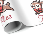 かわいいトナカイパーソナライズされたクリスマス ラッピングペーパー (ロールコーナー)