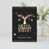 かわいいトナカイメリー&ブライトクリスマスオーナメント カード (スタンド正面)