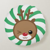 かわいいトナカイラウンドパフ枕 ラウンドクッション (裏面)