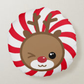 かわいいトナカイ円枕 ラウンドクッション (裏面)