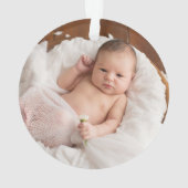 かわいいトナカイ初めてのクリスマス写真 オーナメント (裏面)