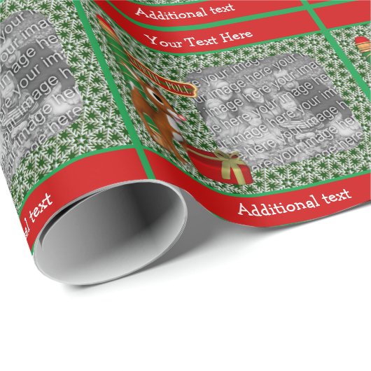 かわいいトナカイ北極あなたの写真クリスマス ラッピングペーパー (ロールコーナー)