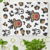 かわいいトナカイ柄キッチンタオル キッチンタオル (折り畳み)