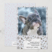 かわいいトナカイ柄 パステルブルーまたはオーダーメイドカラー シーズンカード (正面/裏面)