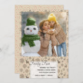 かわいいトナカイ模様のアーストーンまたはカスタムカラー シーズンカード (正面/裏面)