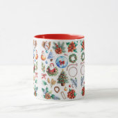 かわいいトナカイ模様クリスマスプレゼントテーマホリデー マグカップ (中央)