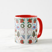 かわいいトナカイ模様クリスマスプレゼントテーマホリデー マグカップ (正面右)