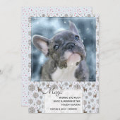 かわいいトナカイ模様パステルブルーまたはカスタムパステルカラー シーズンカード (正面/裏面)