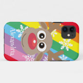 かわいいトナカイ漫画クリスマスおもしろい虹 Case-Mate iPhoneケース (裏面(横))