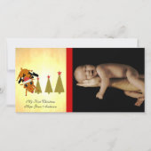 かわいいトナカイ私の最初のクリスマスホリデーフォトカード シーズンカード (正面)