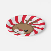 かわいいトナカイ紙プレート ペーパープレート (アングル)