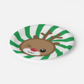かわいいトナカイ紙プレート ペーパープレート (アングル)