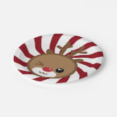 かわいいトナカイ紙プレート ペーパープレート (アングル)