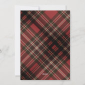 かわいいトナカイ赤いタータンチェックスカーフのクリスマスグリーティング シーズンカード (裏面)