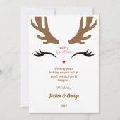 かわいいトナカイ顔モダンメリークリスマス シーズンカード (正面)