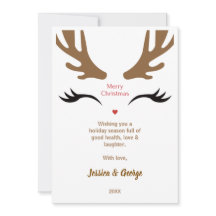 かわいいトナカイ顔モダンメリークリスマス