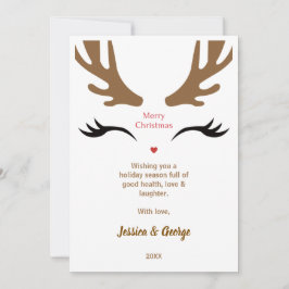 かわいいトナカイ顔モダンメリークリスマス シーズンカード