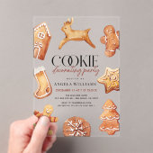 かわいいトナカイ飾クッキーパーティー アクリル招待状 (インサイチュ (ポータブル))