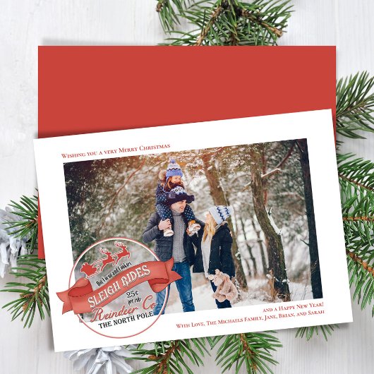 かわいいトナカイ1枚の写真クリスマス シーズンカード