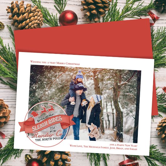 かわいいトナカイ1枚の写真クリスマス シーズンカード