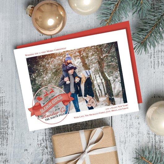 かわいいトナカイ1枚の写真クリスマス シーズンカード