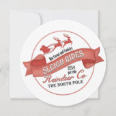 かわいいトナカイ1枚の写真クリスマス 招待状 (正面)