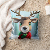 かわいいトナカイ クッション (ブランケット)