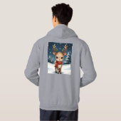 かわいいトナカイ クリスマスのあったかウィンターファッション パーカ (裏面フル)
