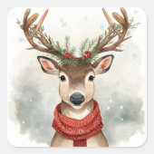 かわいいトナカイ クリスマス ステッカー (正面)