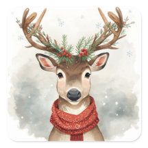 かわいいトナカイ クリスマス ステッカー
