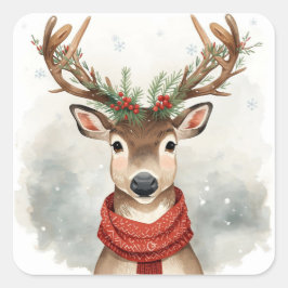 かわいいトナカイ クリスマス ステッカー