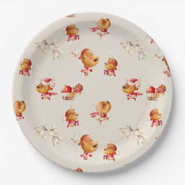 かわいいトナカイ クリスマス ペーパープレート
