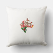 かわいいトナカイ&サンタハットメリークリスマス クッション (裏面)