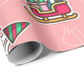 かわいいトナカイ&サンタホリデー ラッピングペーパー (ロールコーナー)