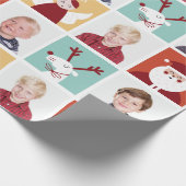 かわいいトナカイ、サンタ、エンジェルブロック ラッピングペーパー (角)