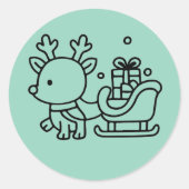 かわいいトナカイ ステッカー – 素敵なクリスマス ギフト (正面)