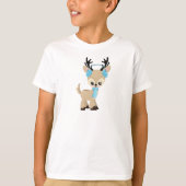 かわいいトナカイ,トナカイ,ブルースカーフ Tシャツ (正面)