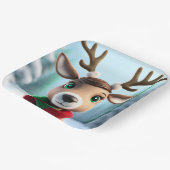 かわいいトナカイ ペーパープレート (傾斜あり)