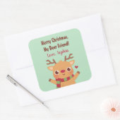 かわいいトナカイ、メリークリスマス私の鹿の友人プン スクエアシール (封筒)