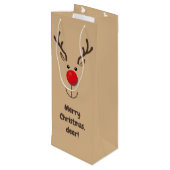 かわいいトナカイ「メリークリスマス、鹿」 ワインギフトバッグ (裏面アングル)