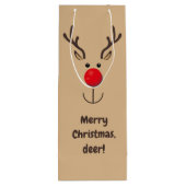 かわいいトナカイ「メリークリスマス、鹿」 ワインギフトバッグ (裏面)