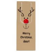 かわいいトナカイ「メリークリスマス、鹿」 ワインギフトバッグ (正面)