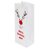 かわいいトナカイ「メリークリスマス、鹿」ワイン ワインギフトバッグ (裏面アングル)