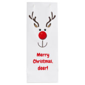 かわいいトナカイ「メリークリスマス、鹿」ワイン ワインギフトバッグ (裏面)