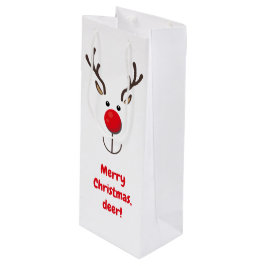 かわいいトナカイ「メリークリスマス、鹿」ワイン ワインギフトバッグ