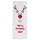 かわいいトナカイ「メリークリスマス、鹿」ワイン ワインギフトバッグ (正面)