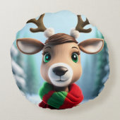 かわいいトナカイ ラウンドクッション (裏面)