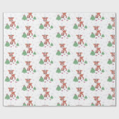 かわいいトナカイ ラッピングペーパー (フラット)